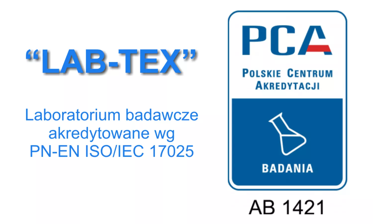 symbol akredytacji PCA LAB-TEX